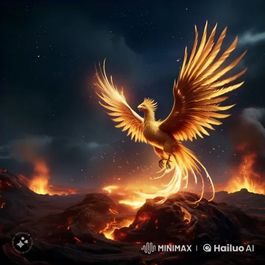Majestic Phoenix Rises Amidst Volcanic Eruptions – AI Generated Video | Hailuo AI