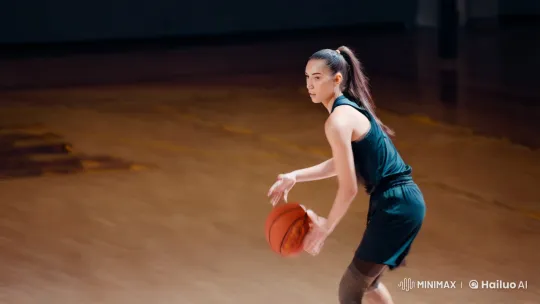 Graceful Basketball Player Showcases Athleticism and Precision – AI Generated Video | Hailuo AI