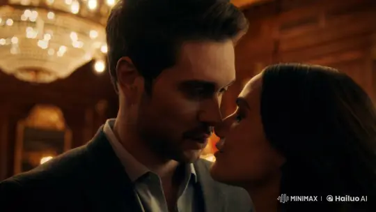 Intimate Kiss in Luxurious Setting with Vintage Aesthetic – AI Generated Video | Hailuo AI