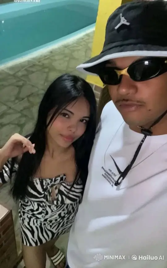 Couple Shares Tender Kiss by Serene Pool – AI Generated Video | Hailuo AI