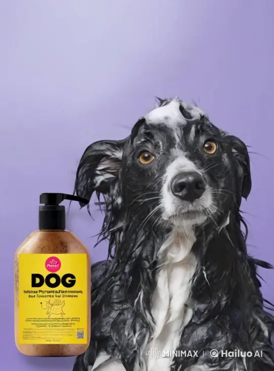 Wet Dog Shakes Off Foam in Shampoo Ad – AI Generated Video | Hailuo AI