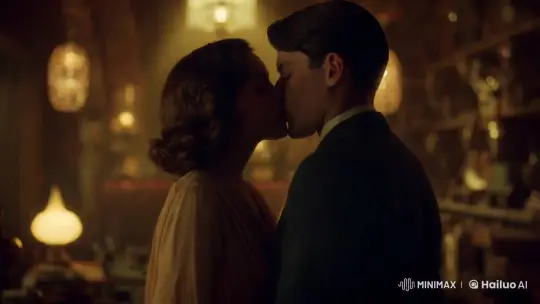 Vintage-Era Couple Shares Intimate Kiss in Artistic Setting – AI Generated Video | Hailuo AI
