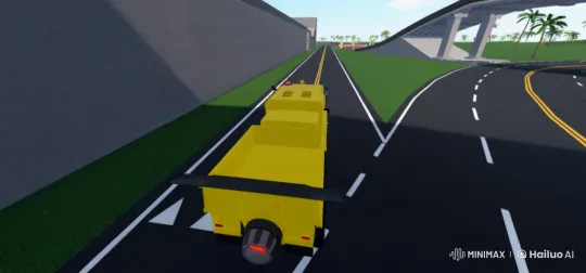 Realistic 3D Yellow Truck Driving on a Modern Road – AI Generated Video | Hailuo AI