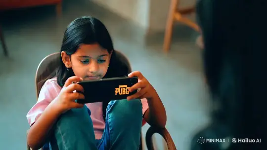 Gaming Intensity: Girl's Focus in Dim Light – AI Generated Video | Hailuo AI