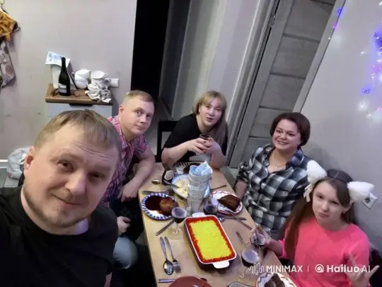 Santa Steals Family Dinner in Chaotic Scene – AI Generated Video | Hailuo AI