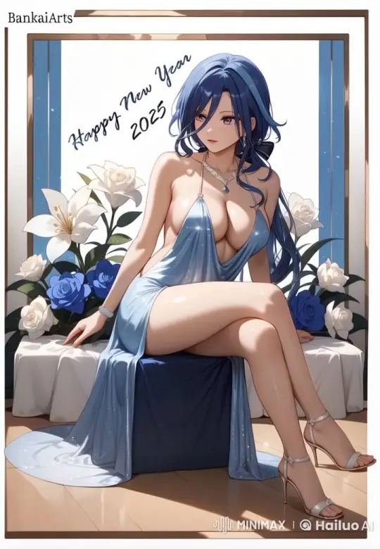 Elegant Woman Celebrates New Year with Graceful Serenity – AI Generated Video | Hailuo AI