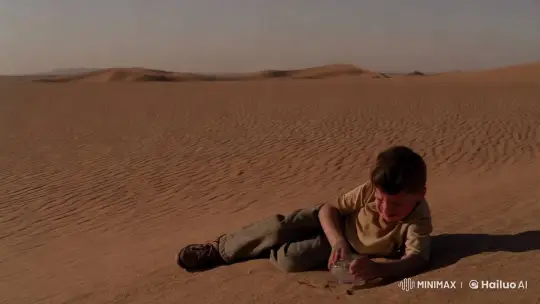 Deserted Boy Cries for Water in Thirsty Struggle – AI Generated Video | Hailuo AI