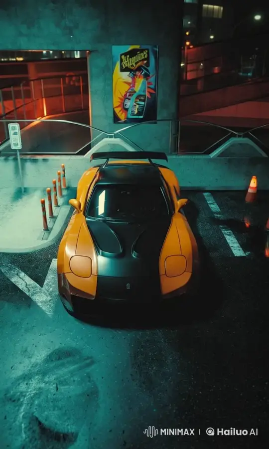 Car to Robot Transformation in Urban Night Setting – AI Generated Video | Hailuo AI