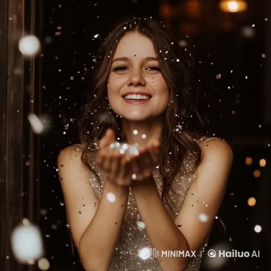 Person Releases Sparkling Particles in Festive Live2D Animation – AI Generated Video | Hailuo AI
