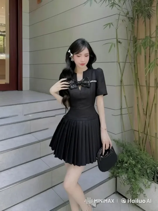 Elegant Fashion Model Showcases Style on Outdoor Steps – AI Generated Video | Hailuo AI