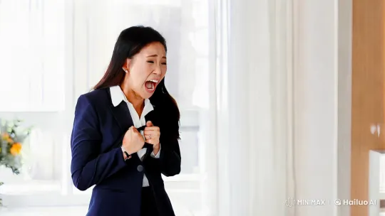 Thai Woman in Business Suit Strangled, Dies on Floor – AI Generated Video | Hailuo AI
