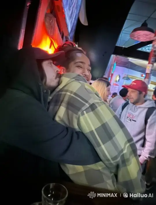 Cozy Bar Ambiance with Embracing Couple – AI Generated Video | Hailuo AI