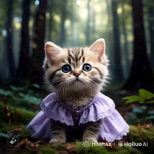 Playful Kitten in Enchanted Forest - Live2D Animation – AI Generated Video | Hailuo AI