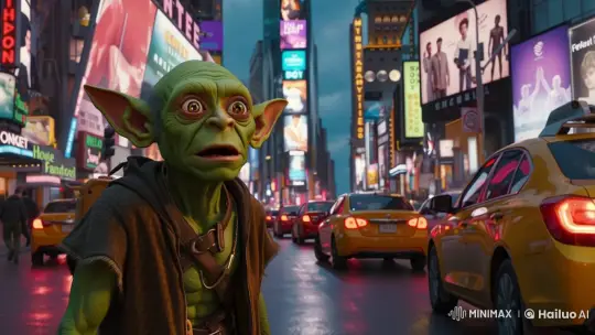 Goblin's Vibrant City Street Encounter – AI Generated Video | Hailuo AI