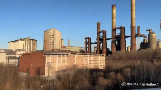 Contemplative Figure Amidst Chelyabinsk's Industrial Beauty – AI Generated Video | Hailuo AI