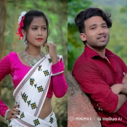 Traditional Attire Couple Shares Intimate Kiss in Nature – AI Generated Video | Hailuo AI