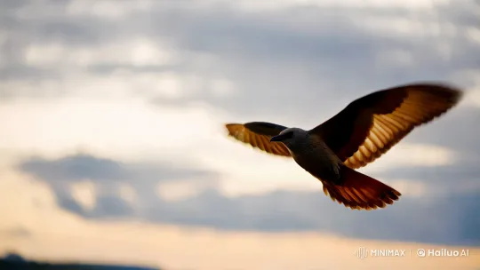 Majestic Bird in Flight Captured with Aesthetic Precision – AI Generated Video | Hailuo AI