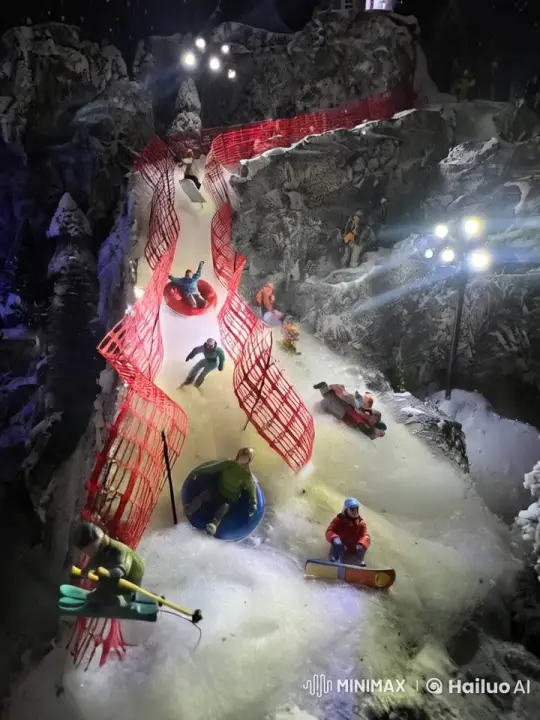 Winter Sports Fun: Snow Tubing, Skiing, and Snowboarding – AI Generated Video | Hailuo AI