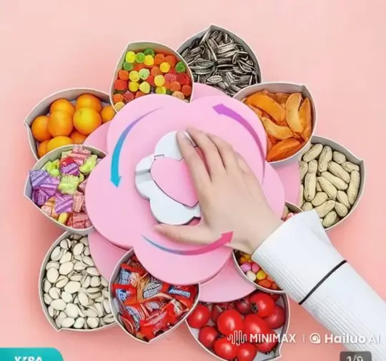 Colorful Snack Organizer with Rotating Display – AI Generated Video | Hailuo AI