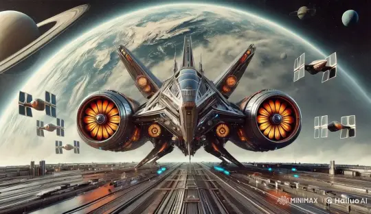Live2D Animated Spaceship Fleet Journey into Deep Space – AI Generated Video | Hailuo AI