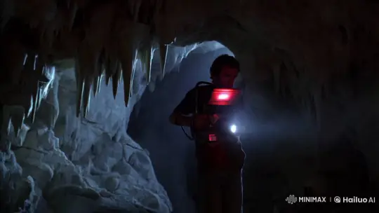 VHS Style: Young Man's Disturbing Encounter in Ancient Cave – AI Generated Video | Hailuo AI