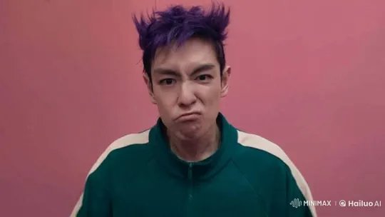Man with Purple Hair Expresses Distress – AI Generated Video | Hailuo AI