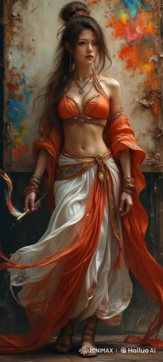 Exotic Woman Demonstrates Graceful Kung Fu in Live2D Animation – AI Generated Video | Hailuo AI