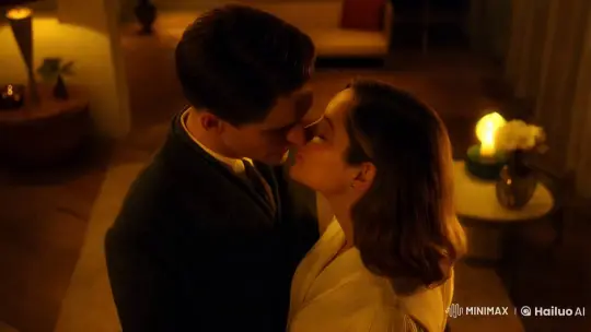 Intimate Couple's Kiss in Artful, Golden-Toned Scene – AI Generated Video | Hailuo AI