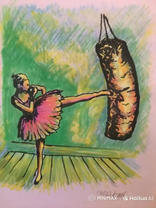 Ballet Meets Boxing: Artistic Performance with a Punching Bag – AI Generated Video | Hailuo AI