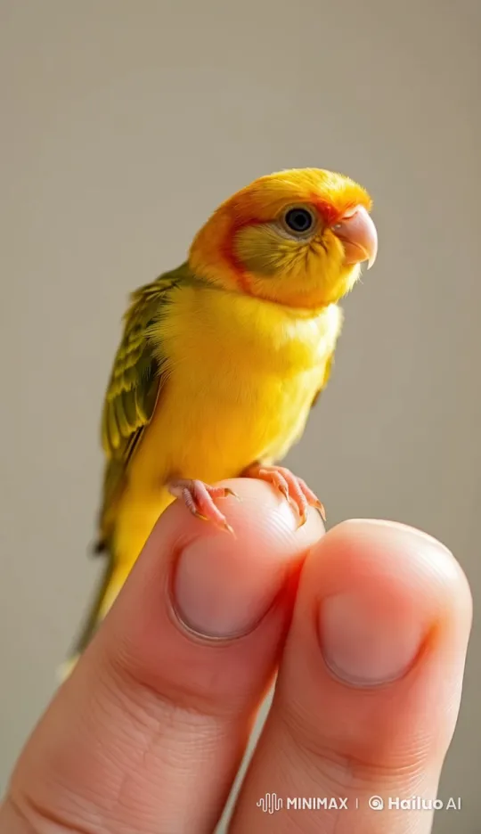 Colorful Bird Showcases Grace on Fingers – AI Generated Video | Hailuo AI