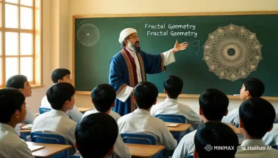 Teacher Explains Fractal Geometry in Serene Classroom – AI Generated Video | Hailuo AI