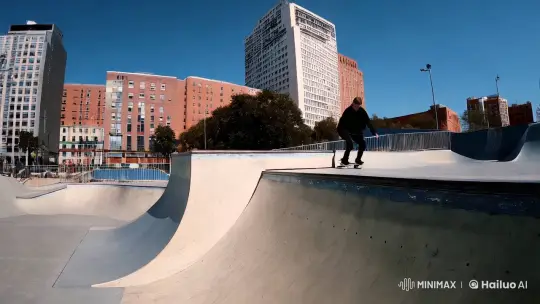 Urban Skate Park: Artistry in Motion – AI Generated Video | Hailuo AI