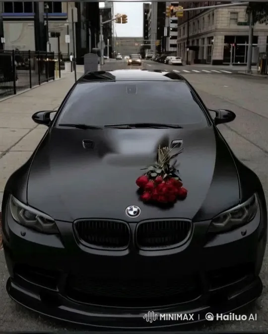 BMW Display with Roses on Urban Street – AI Generated Video | Hailuo AI