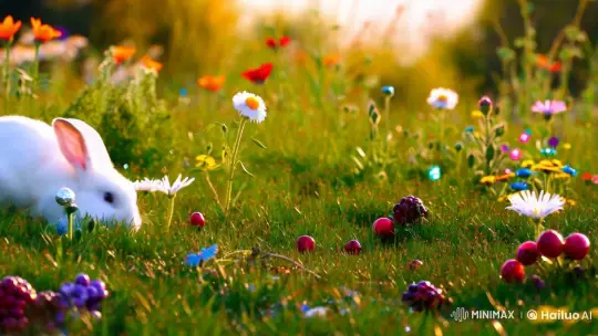 Enchanted Meadow: Rabbit's Dreamy Adventure – AI Generated Video | Hailuo AI