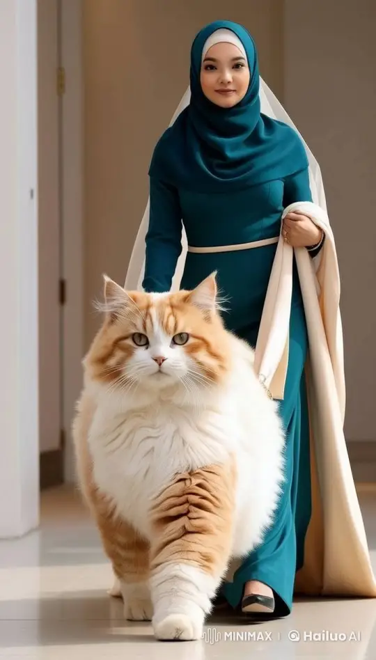 Woman and Cat Walk Gracefully in Live2D Animation – AI Generated Video | Hailuo AI