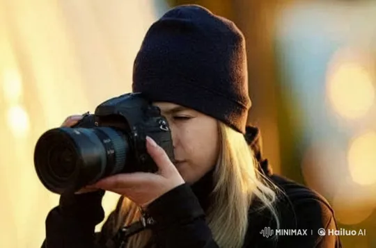 Blonde Photographer Capturing a Moment – AI Generated Video | Hailuo AI