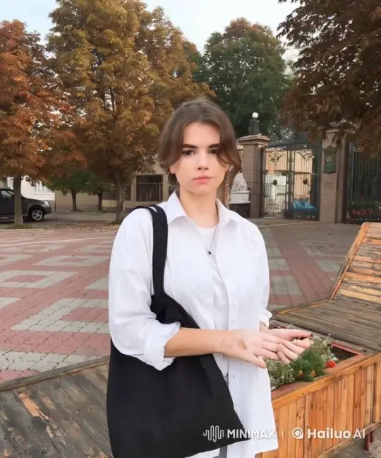 Young Woman Enjoying Coffee and Snack Outdoors – AI Generated Video | Hailuo AI