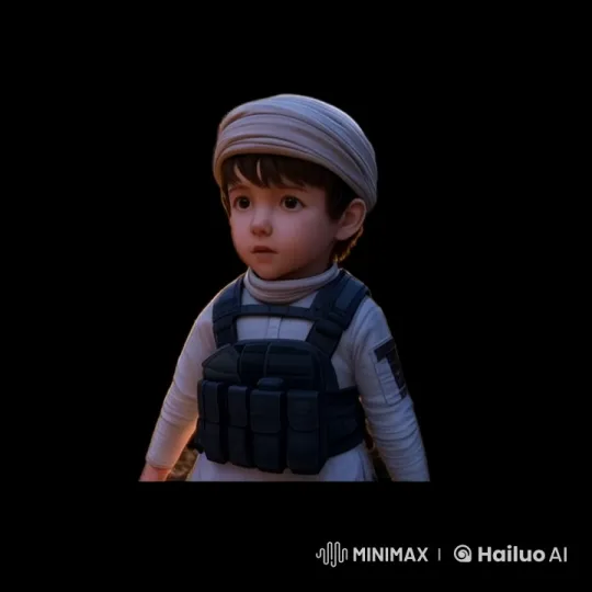 360-Degree Live2D Video of a Child in Tactical Gear – AI Generated Video | Hailuo AI