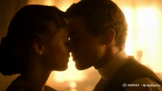 Intimate Kiss in Dreamy Golden Light – AI Generated Video | Hailuo AI