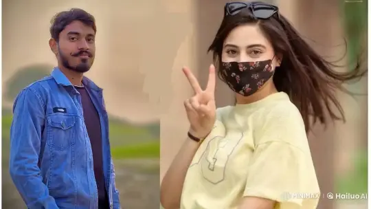 Two Embrace with Peace Sign and Warm Gaze – AI Generated Video | Hailuo AI