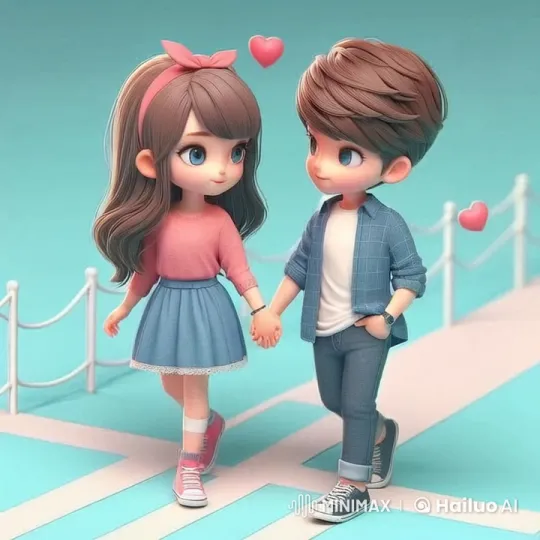 Romantic Stroll of Animated Couple – AI Generated Video | Hailuo AI