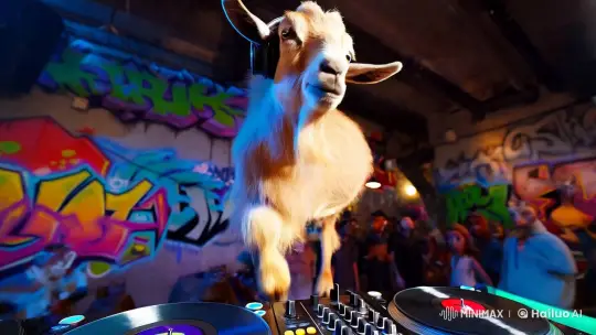 Aesthetic Film: DJ Goat in Urban Underground Scene – AI Generated Video | Hailuo AI