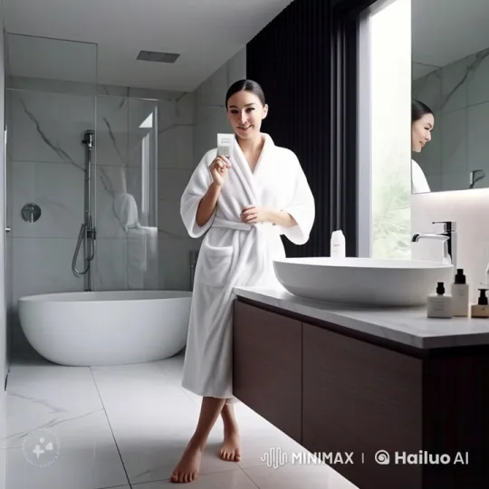Luxury Skincare Promotion in Modern Bathroom Setting – AI Generated Video | Hailuo AI