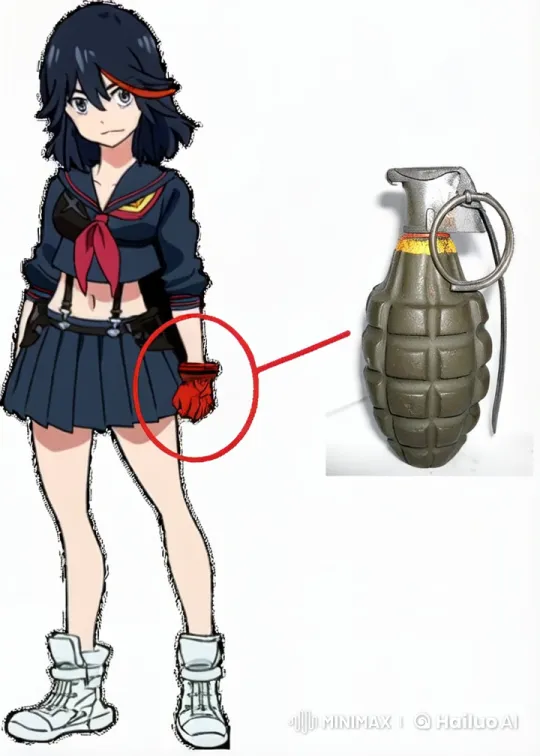 Anime Character Shrinks in Wonderland with Grenade – AI Generated Video | Hailuo AI