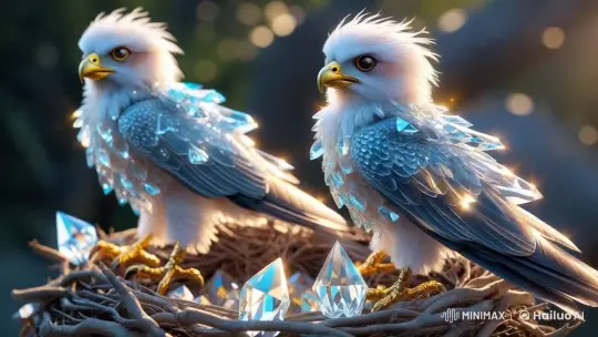 Magical Birds in Gemstone Nest - Enchanting Visuals – AI Generated Video | Hailuo AI