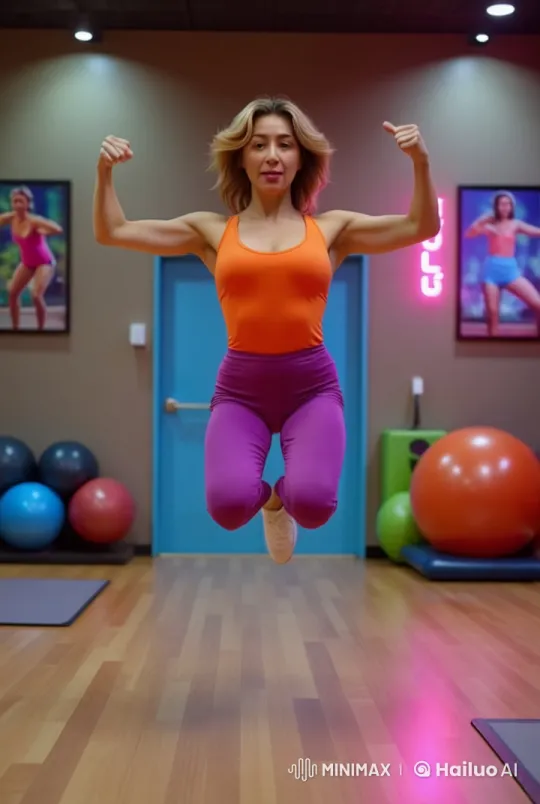 Fitness Studio: Woman in Motion – AI Generated Video | Hailuo AI