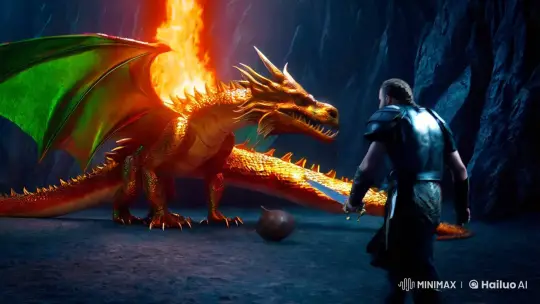 Beowulf's Epic Duel with the Iridescent Dragon – AI Generated Video | Hailuo AI