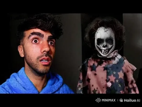 Man Kisses Creepy Clown Child in Tense Scene – AI Generated Video | Hailuo AI