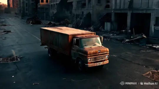 Breaking Bad Truck in Post-Apocalyptic Resident Evil Setting – AI Generated Video | Hailuo AI
