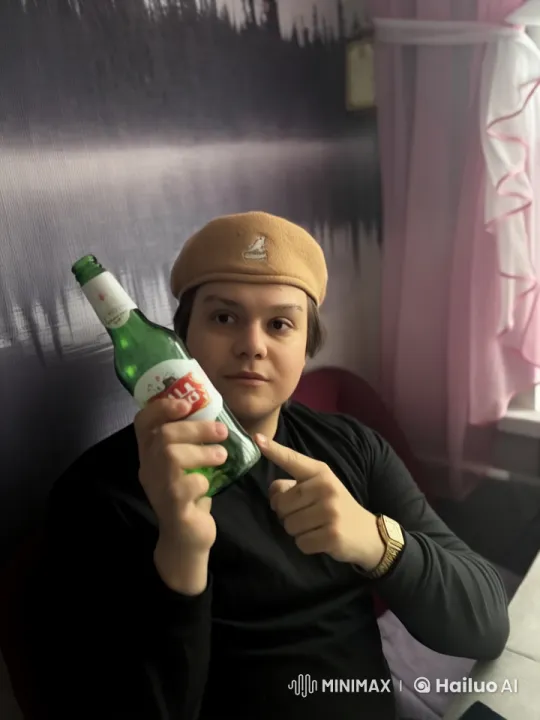 Live2D Animation: Person Drinks Beer, Fights Amicably with Alexander Usyk – AI Generated Video | Hailuo AI